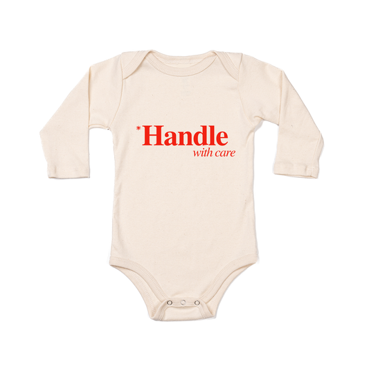 *Handle With Care - Bodysuit (Natural, Long Sleeve)