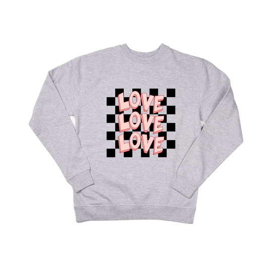 Checkered Love x3 - Sweatshirt (Heather Gray)