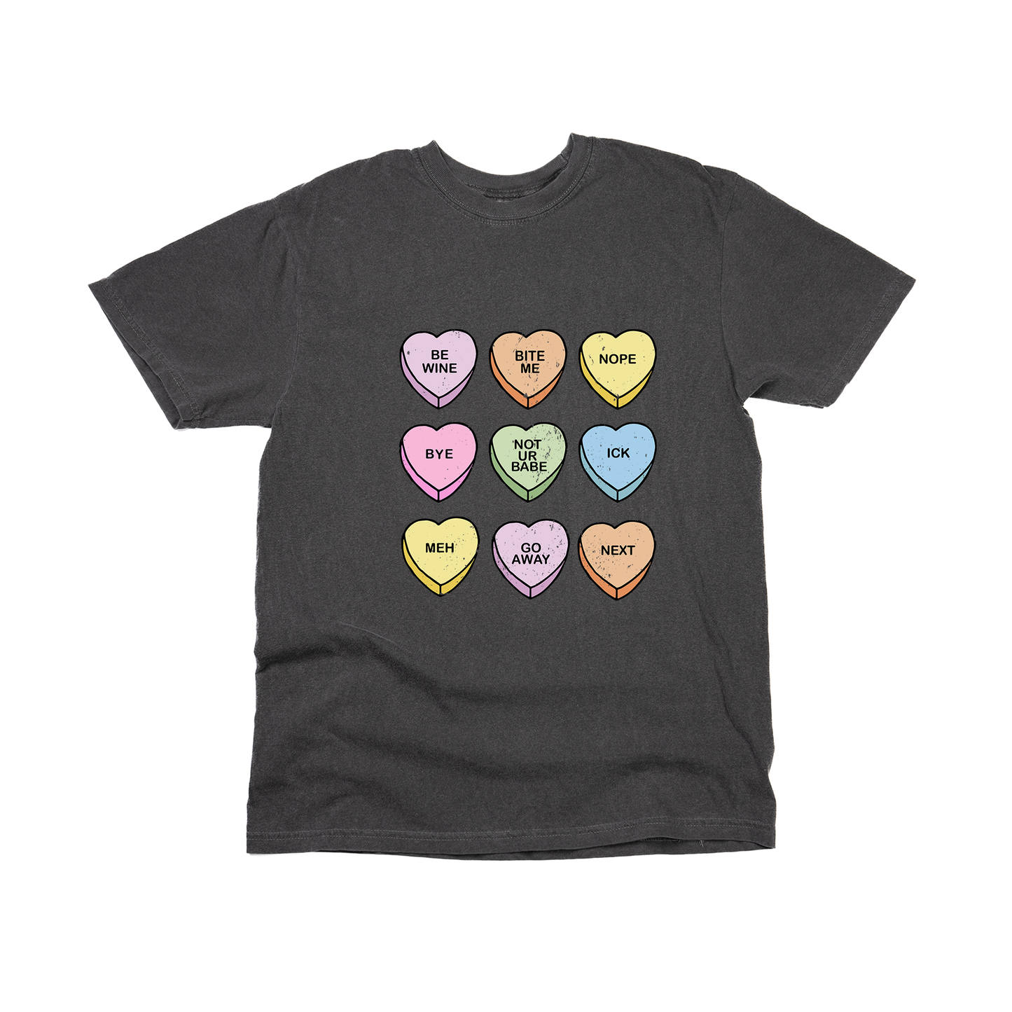 Anti Valentine Conversation Hearts - Tee (Smoke)