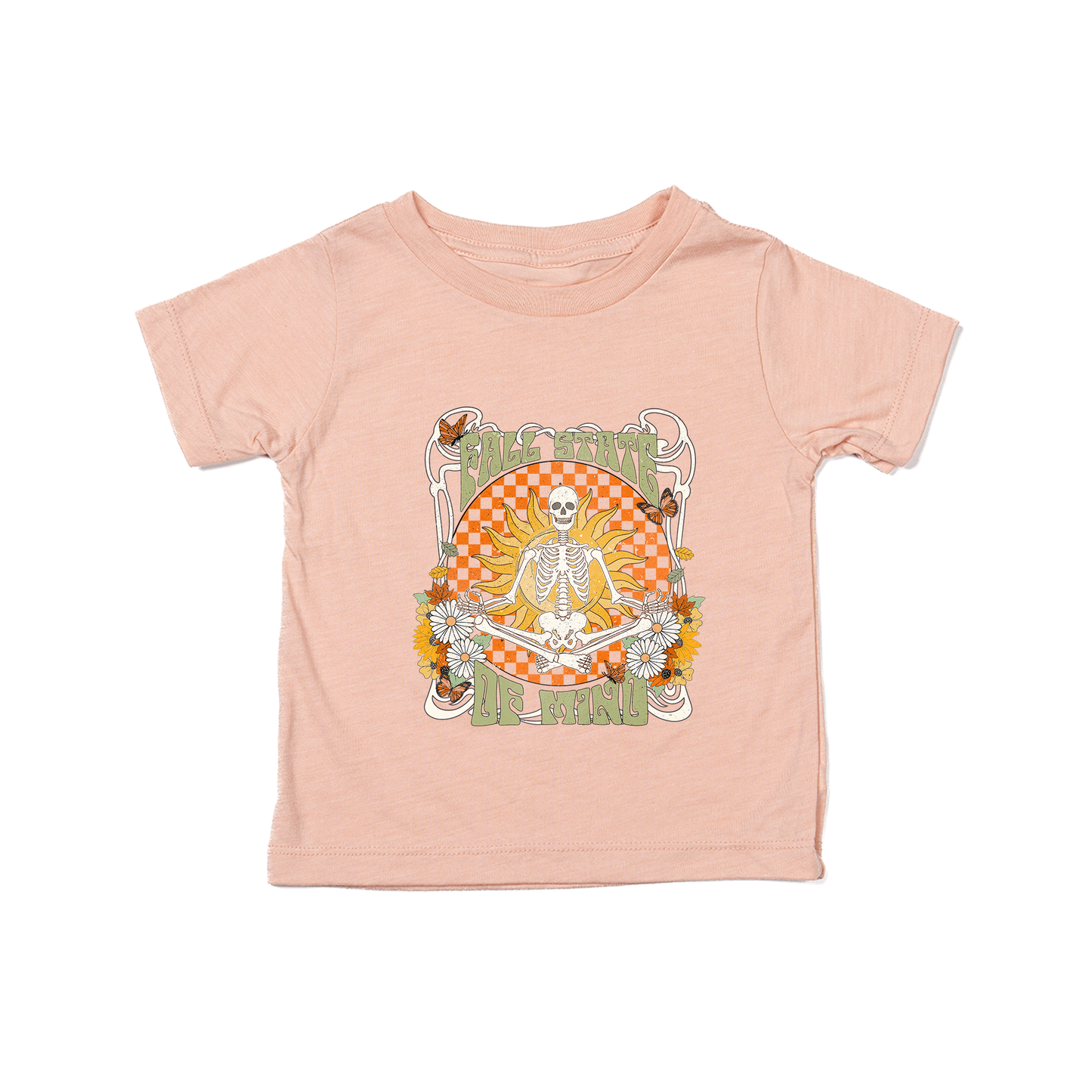 Fall State of Mind (Skeleton) - Kids Tee (Peach)