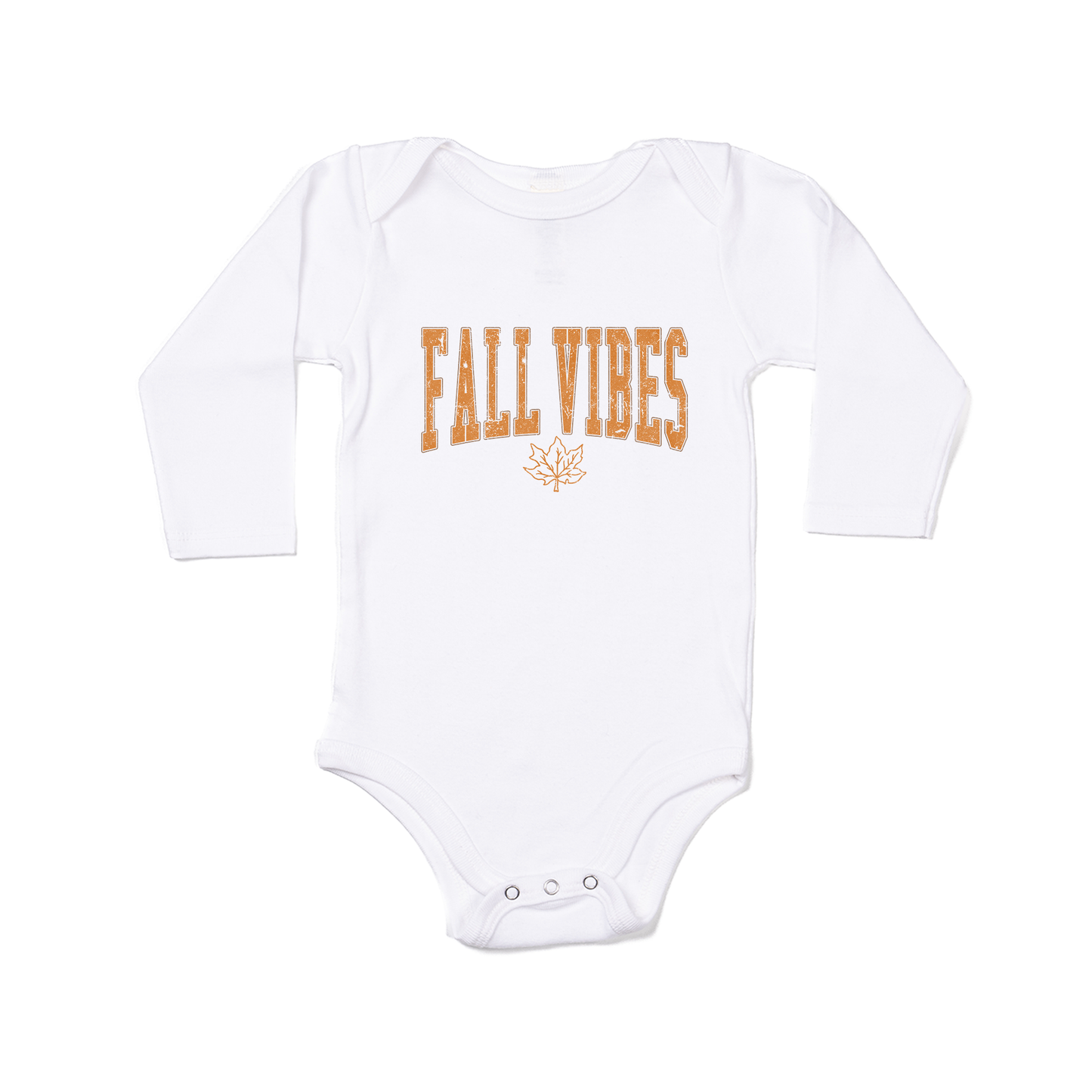 Fall Vibes (Varsity) - Bodysuit (White, Long Sleeve)