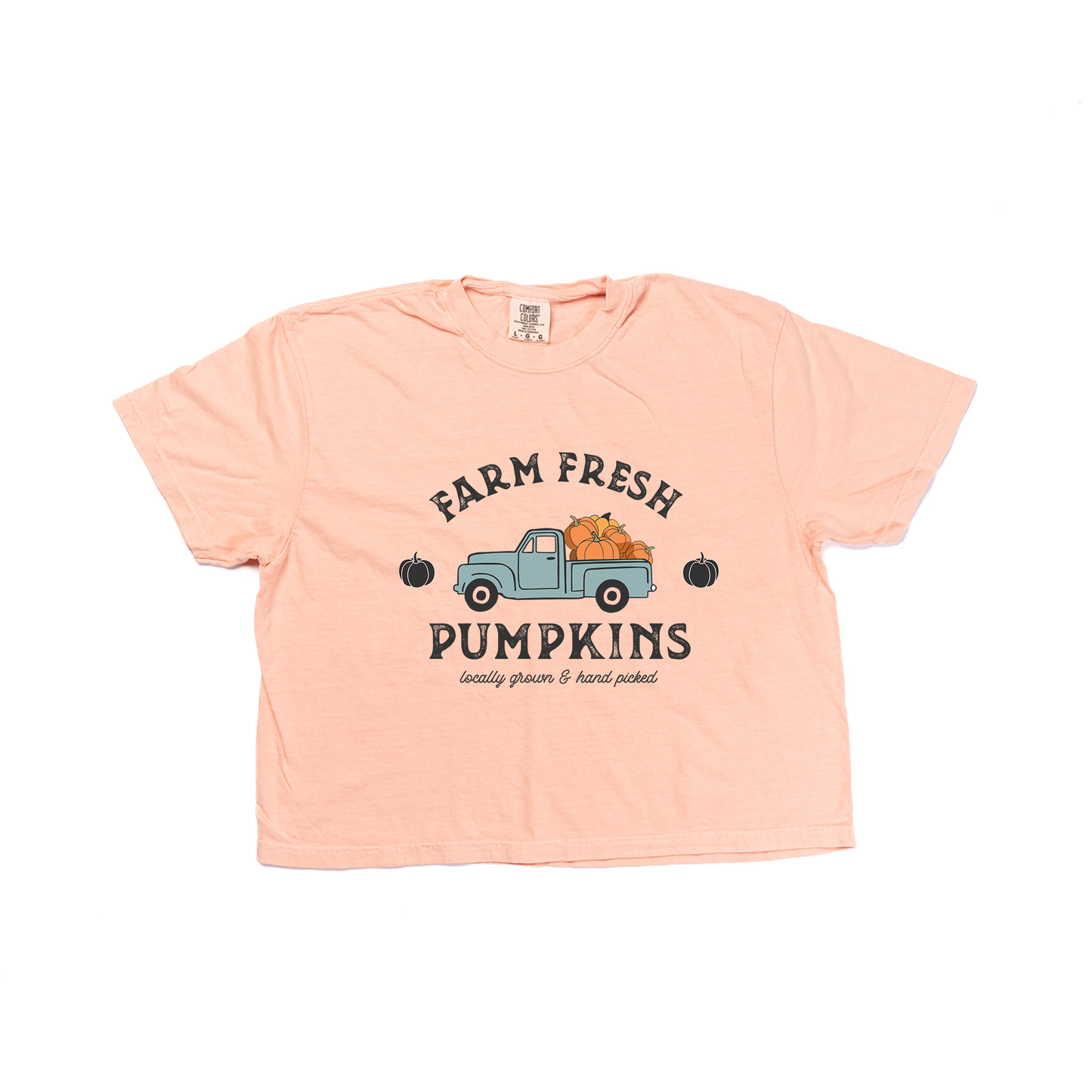 Farm Fresh Pumpkins - Cropped Tee (Peach)