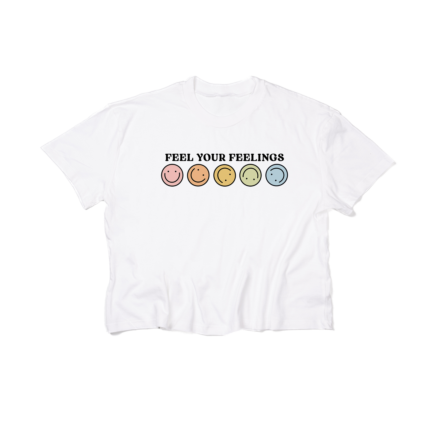 Feel Your Feelings - Cropped Tee (White)