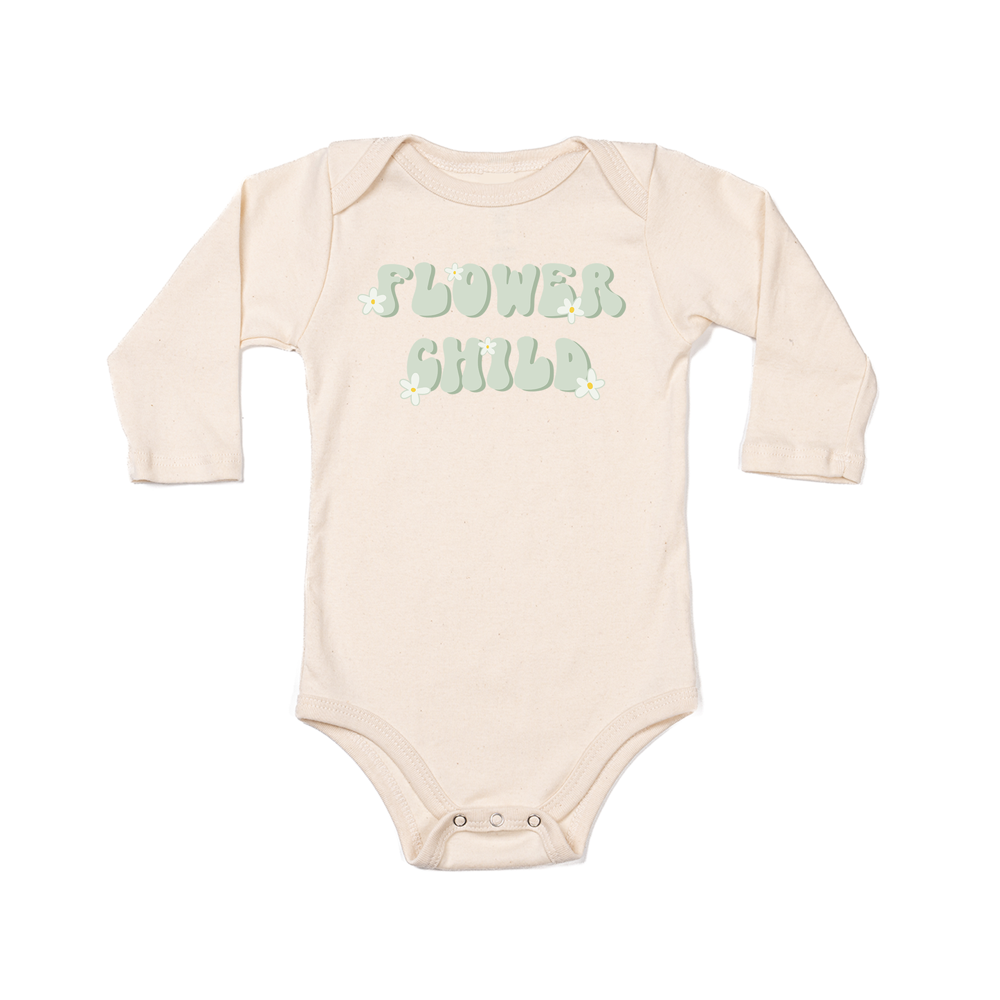 Flower Child - Bodysuit (Natural, Long Sleeve)