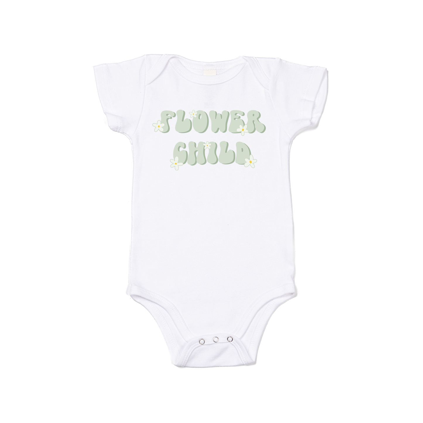 Flower Child - Bodysuit (White, Short Sleeve)