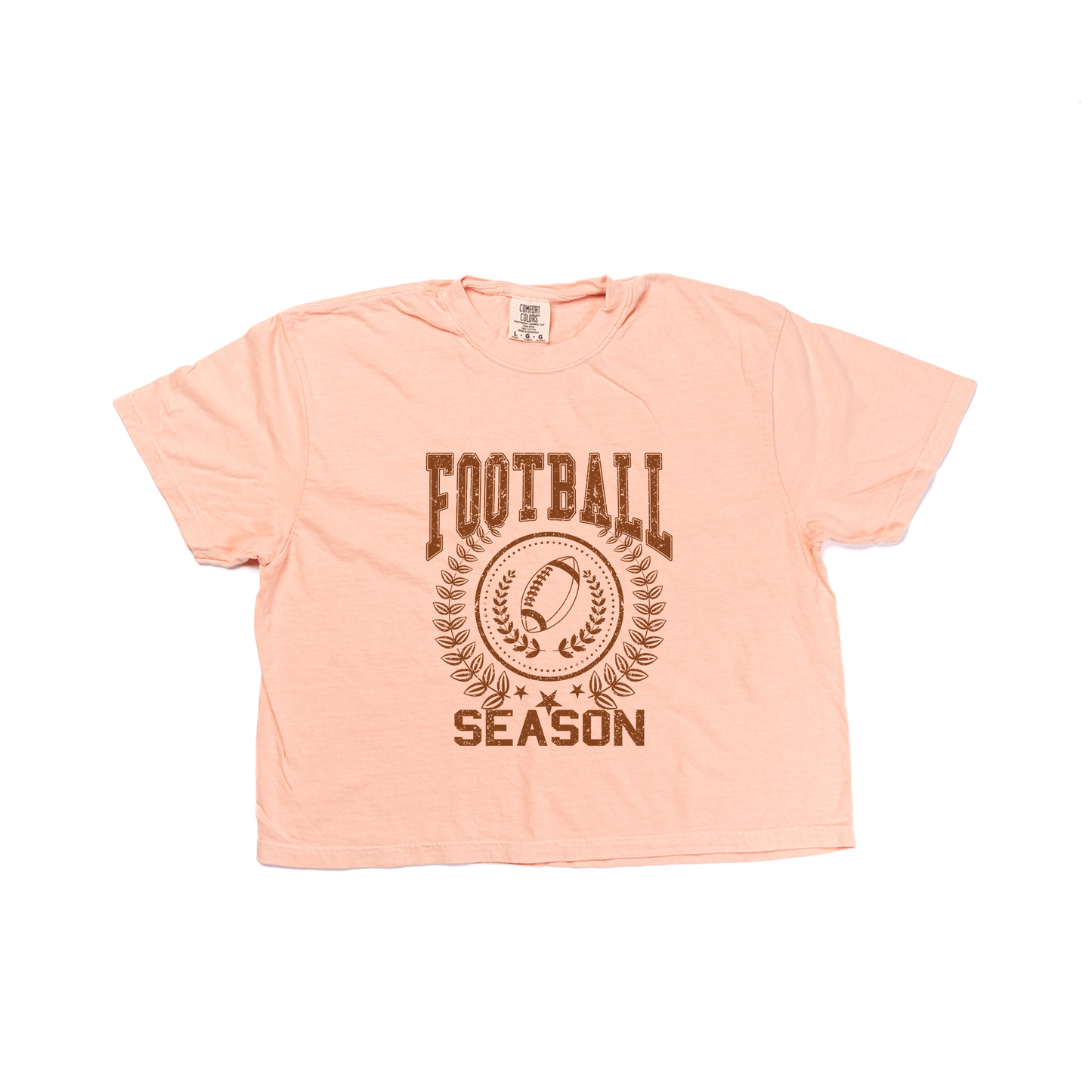 Football Season - Cropped Tee (Peach)