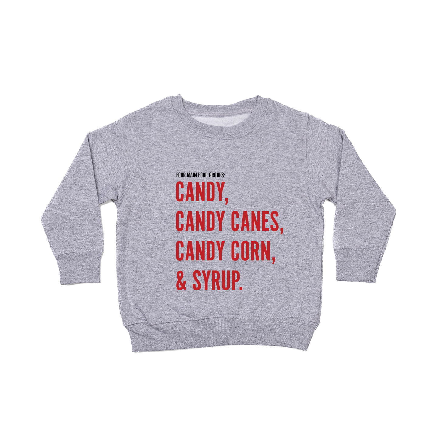 Four Main Food Groups - Kids Sweatshirt (Heather Gray)