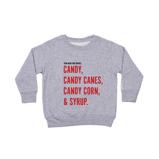 Four Main Food Groups - Kids Sweatshirt (Heather Gray)