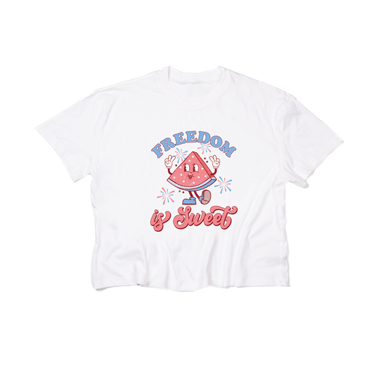 Freedom is Sweet - Cropped Tee (White)