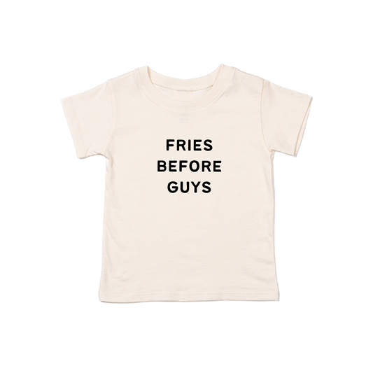Fries Before Guys (Black) - Kids Tee (Natural)