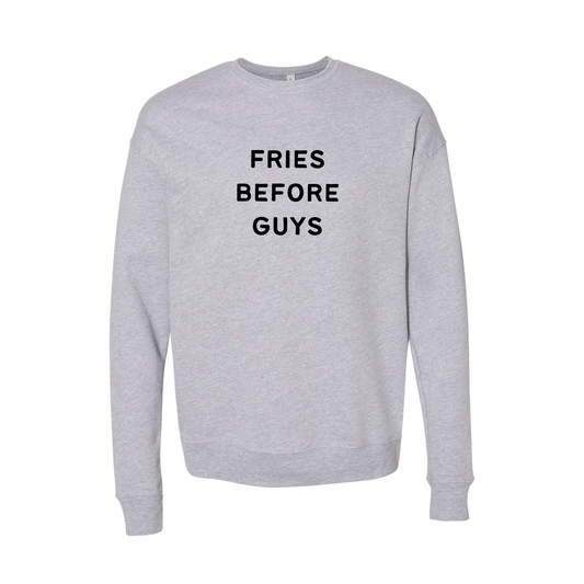 Fries Before Guys (Black) - Sweatshirt (Heather Gray)