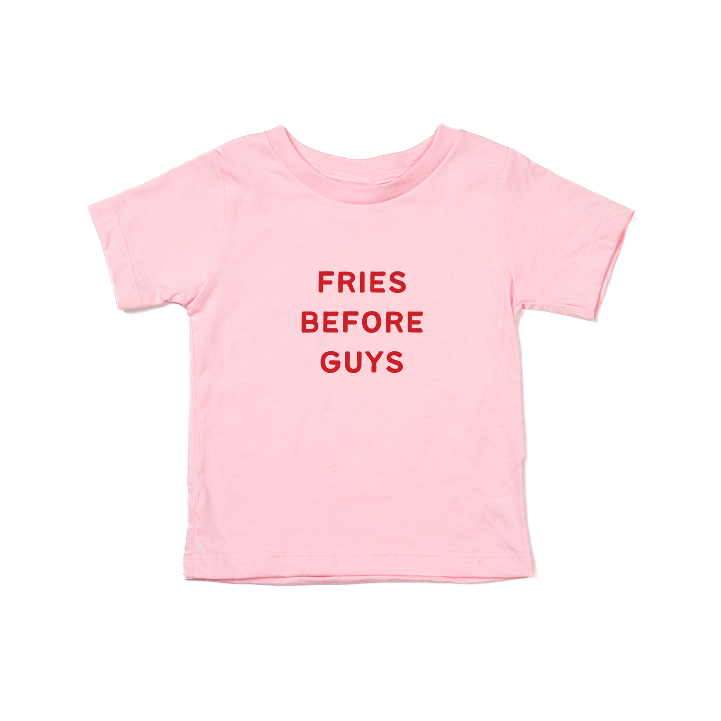 Fries Before Guys (Red) - Kids Tee (Pink)