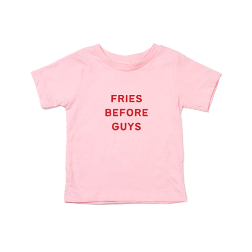 Fries Before Guys (Red) - Kids Tee (Pink)