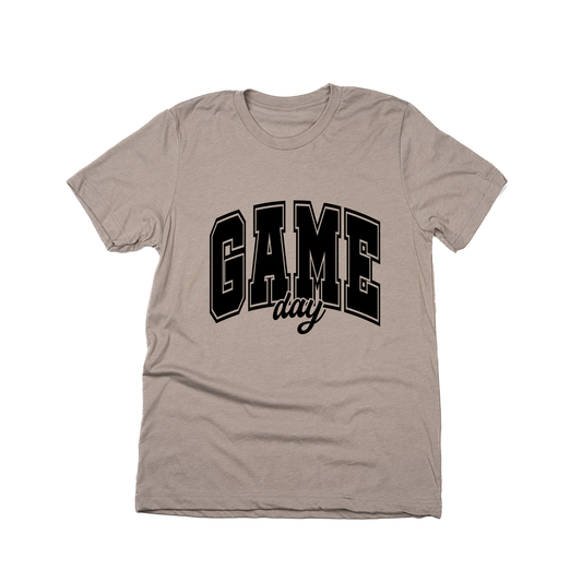 Game Day Varsity (Black) - Tee (Pale Moss)