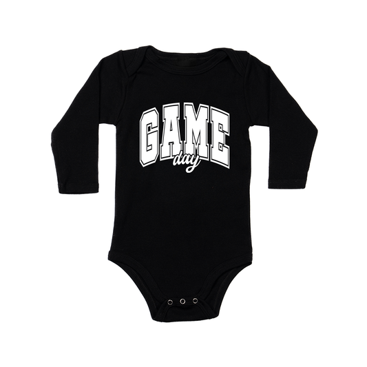 Game Day Varsity (White) - Bodysuit (Black, Long Sleeve)