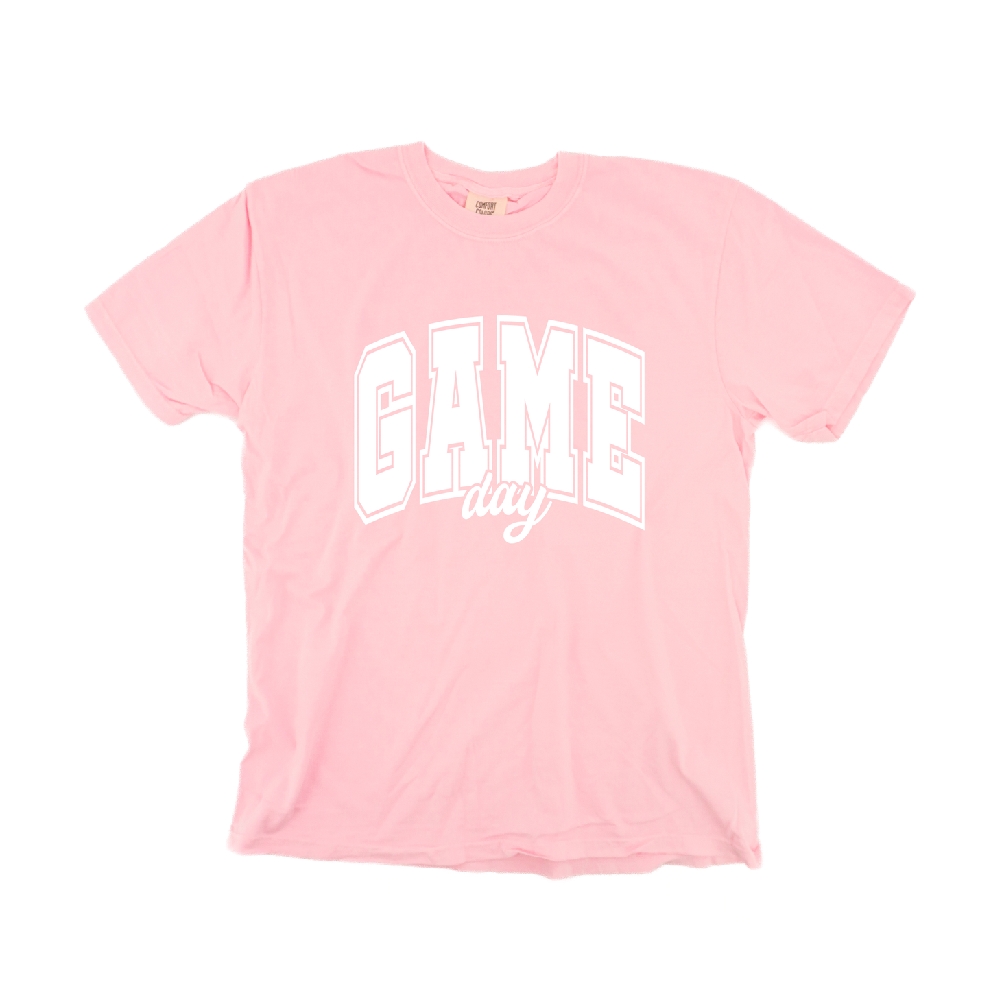 Game Day Varsity (White) - Tee (Pale Pink)