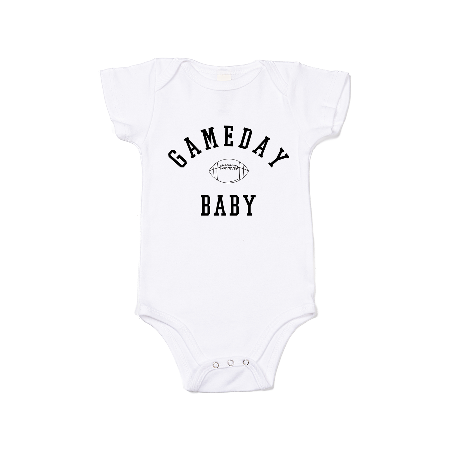 Gameday Baby (Black) - Bodysuit (White, Short Sleeve)