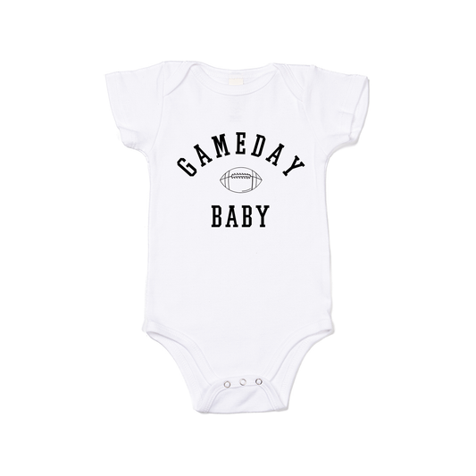 Gameday Baby (Black) - Bodysuit (White, Short Sleeve)