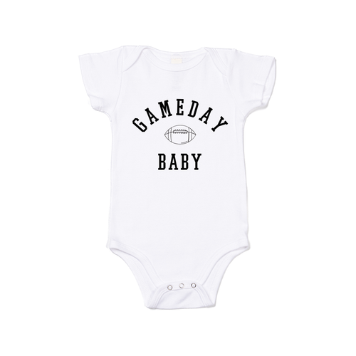 Gameday Baby (Black) - Bodysuit (White, Short Sleeve)