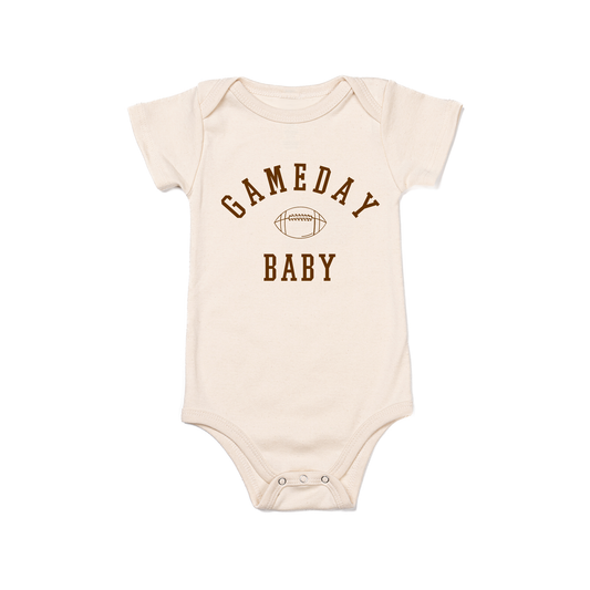 Gameday Baby (Brown) - Bodysuit (Natural, Short Sleeve)