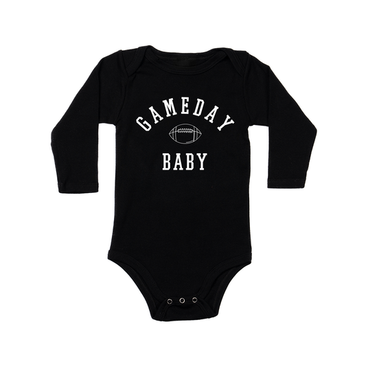 Gameday Baby (White) - Bodysuit (Black, Long Sleeve)