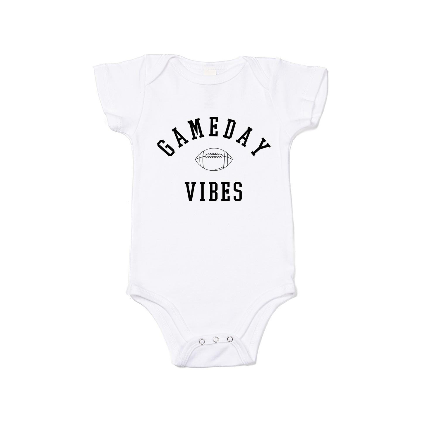 Gameday Vibes (Black) - Bodysuit (White, Short Sleeve)