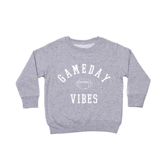 Gameday Vibes (White)  - Kids Sweatshirt (Heather Gray)