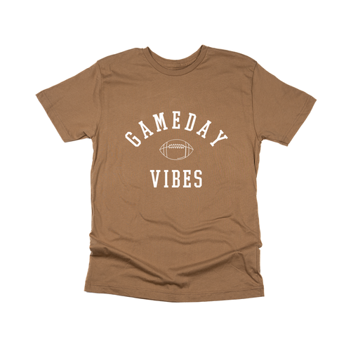 Gameday Vibes (White) - Tee (Coyote Brown)