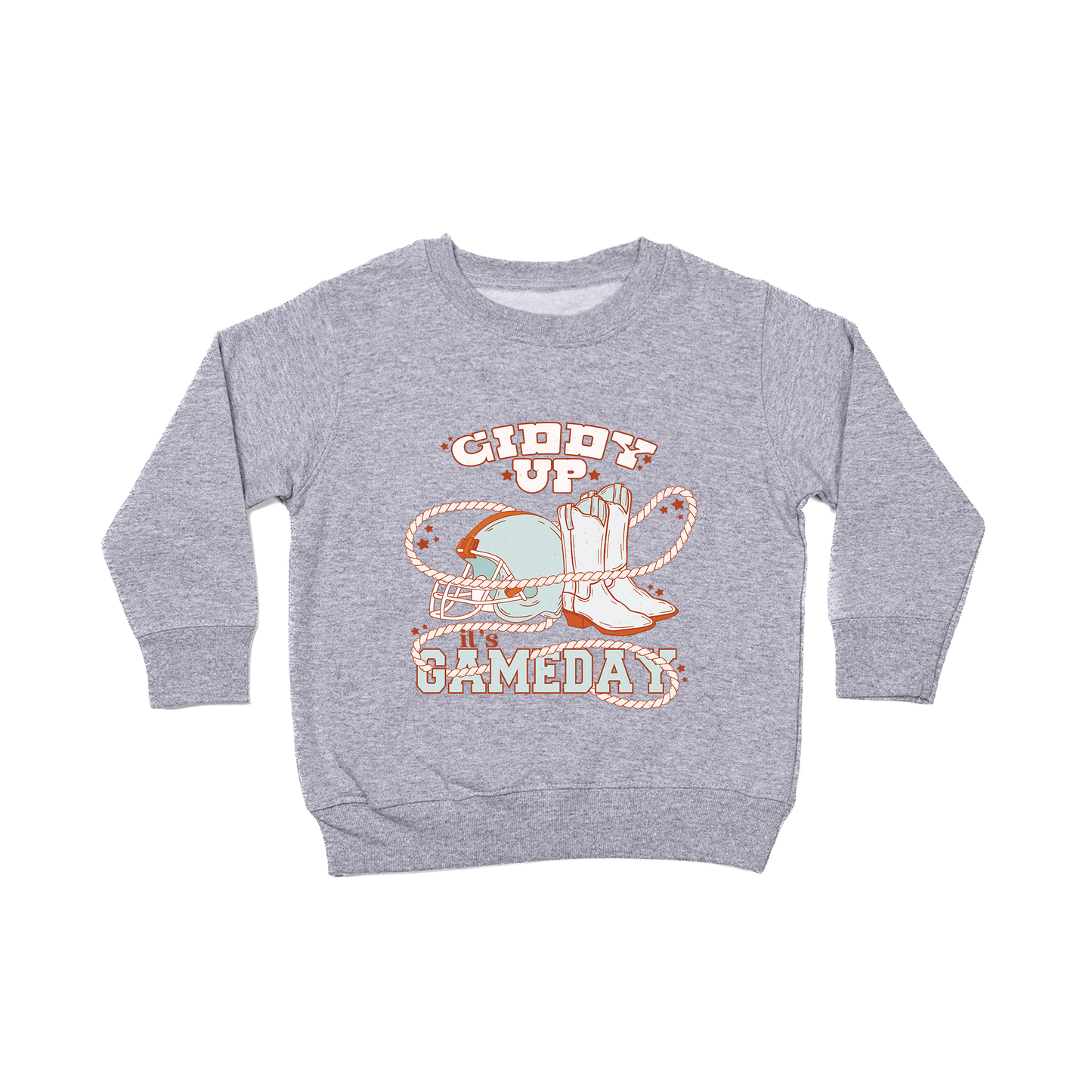 Giddy Up It's Gameday - Kids Sweatshirt (Heather Gray)