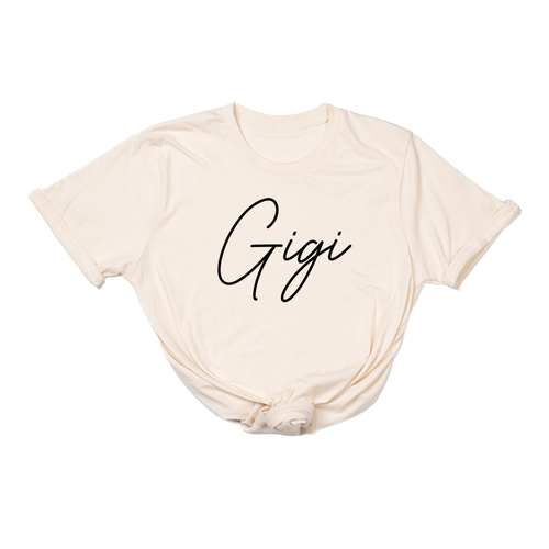 Gigi (Rose Script, Across Front) - Tee (Natural)