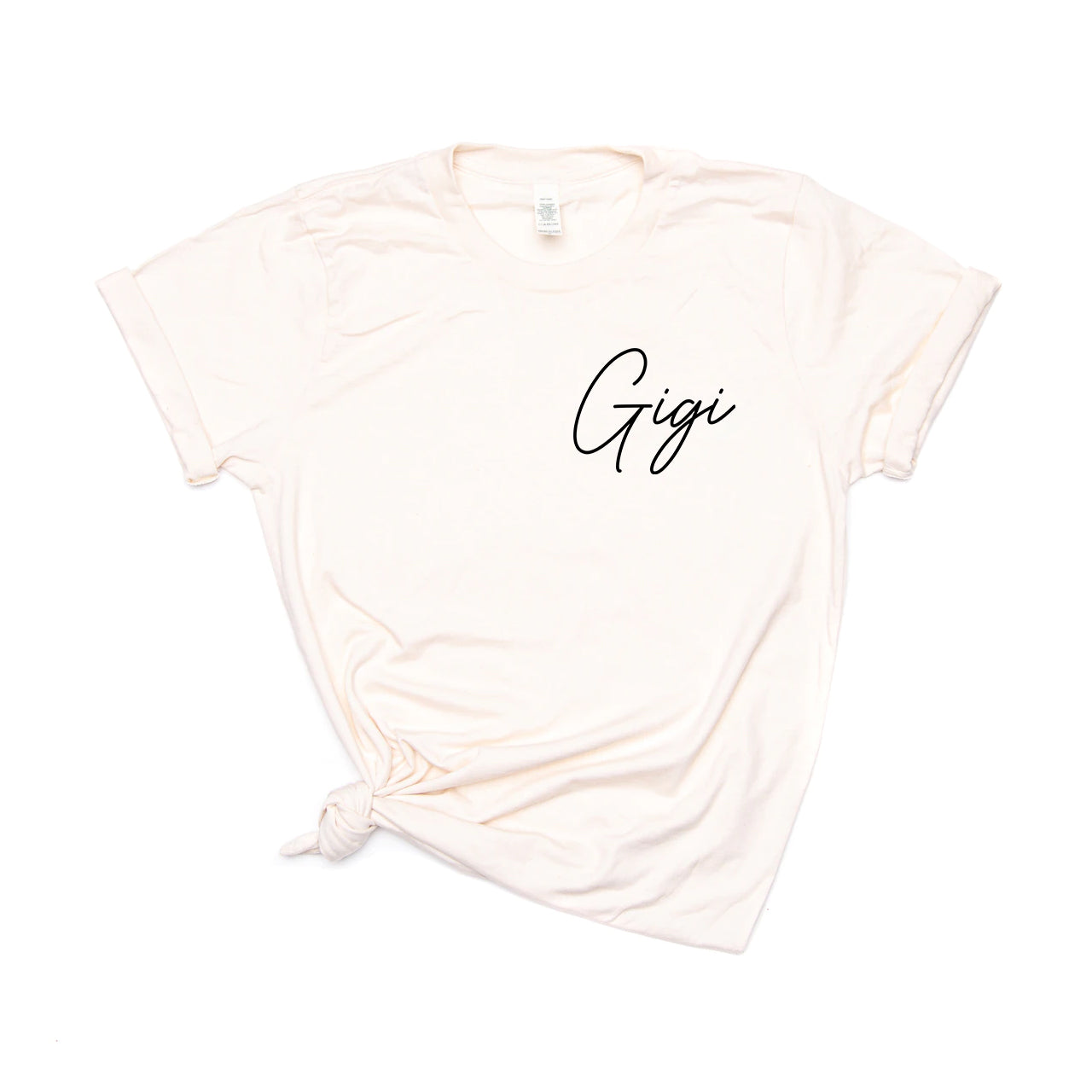 Gigi (Rose Script, Pocket) - Tee (Natural)