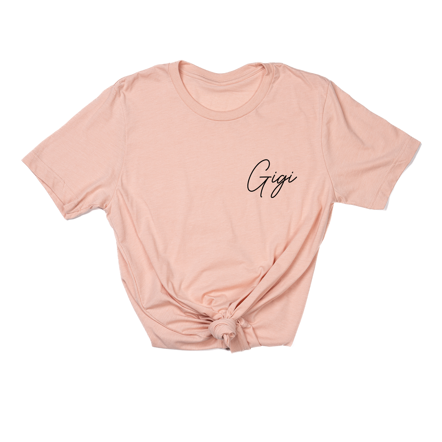 Gigi (Rose Script, Pocket) - Tee (Peach)