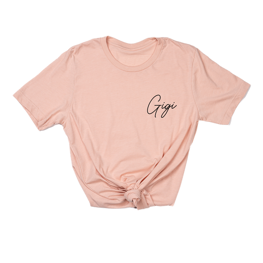 Gigi (Rose Script, Pocket) - Tee (Peach)