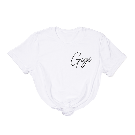 Gigi (Rose Script, Pocket) - Tee (White)