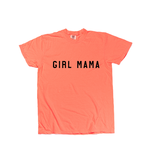 Girl Mama (Across Front, Black) - Tee (Neon Coral)