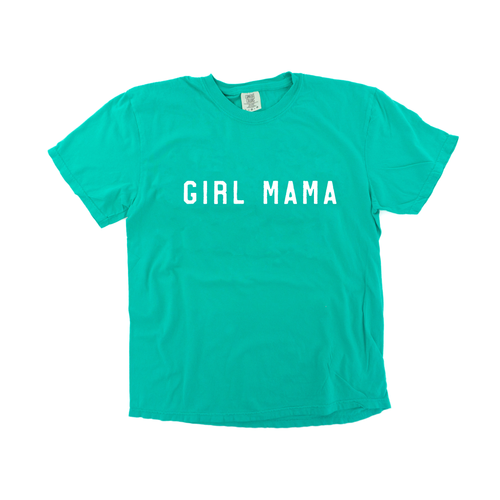 Girl Mama (Across Front, White) - Tee (Island Green)