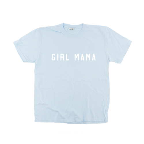 Girl Mama (Across Front, White) - Tee (Pale Blue)