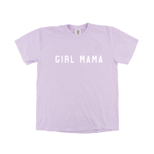 Girl Mama (Across Front, White) - Tee (Pale Purple)