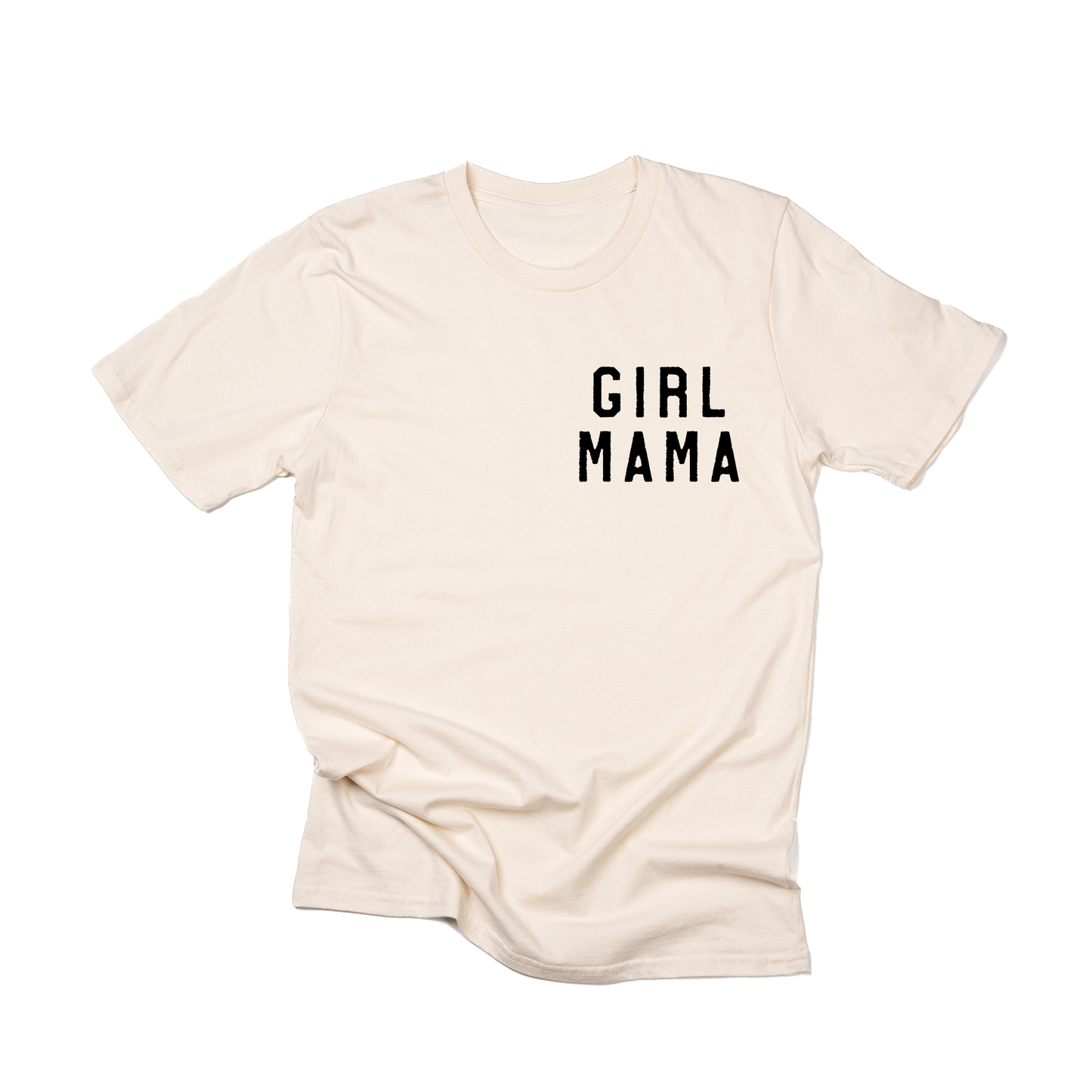 Girl Mama (Pocket, Black) - Tee (Natural)