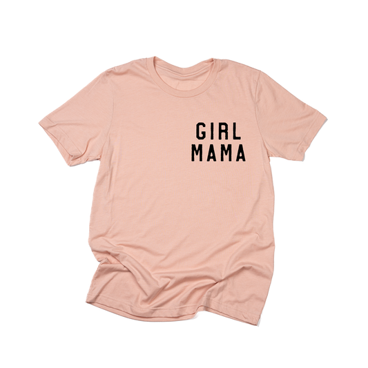 Girl Mama (Pocket, Black) - Tee (Peach)