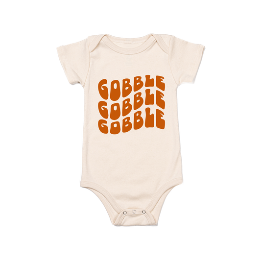 Gobble Gobble Gobble (Wave, Rust) - Bodysuit (Natural, Short Sleeve)