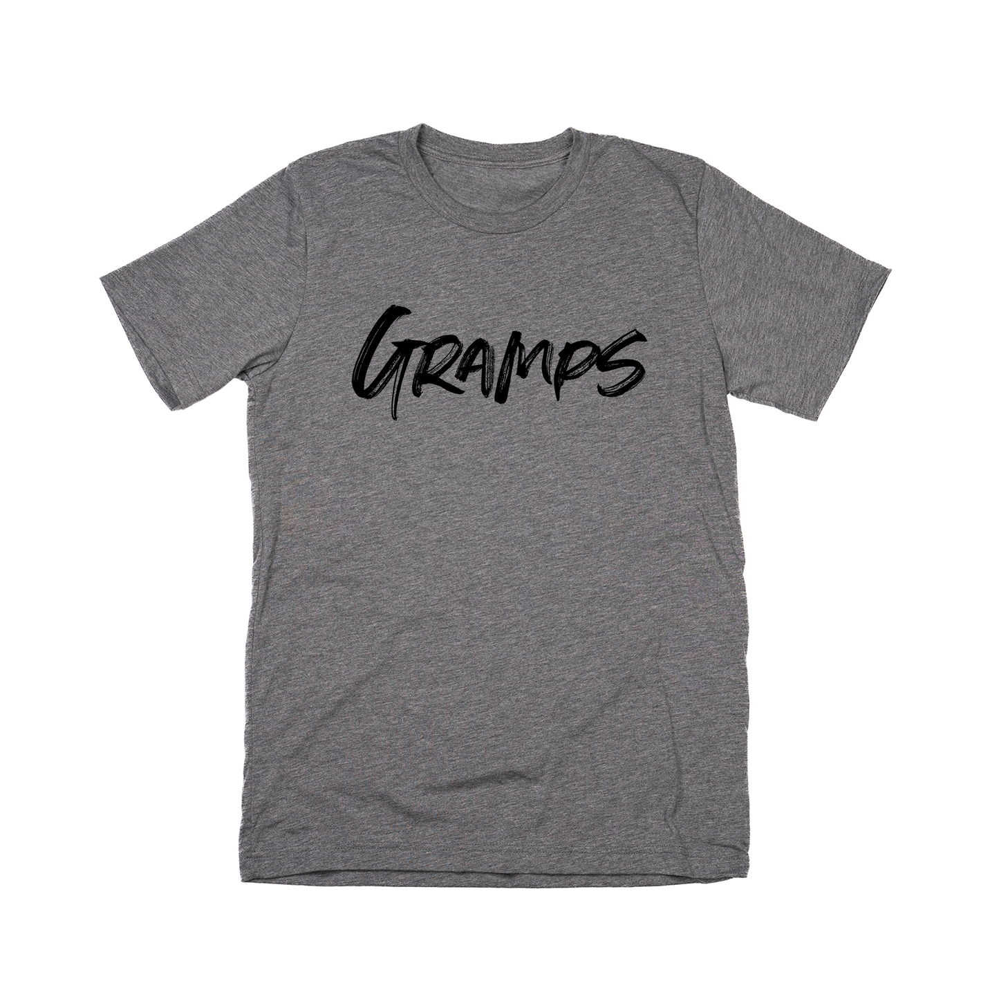 Gramps (Brushed, Black, Across Front) - Tee (Gray)