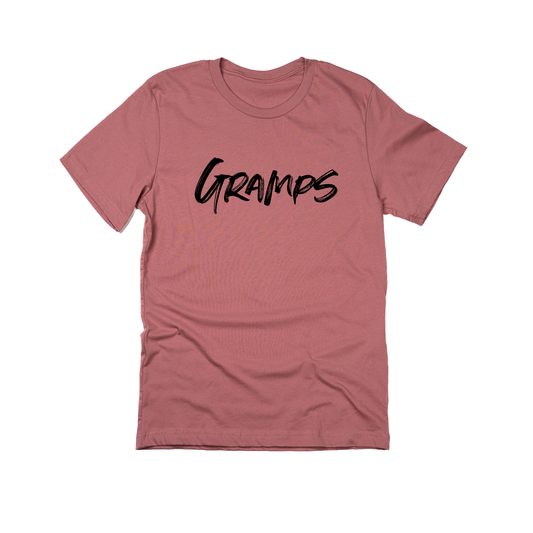 Gramps (Brushed, Black, Across Front) - Tee (Mauve)