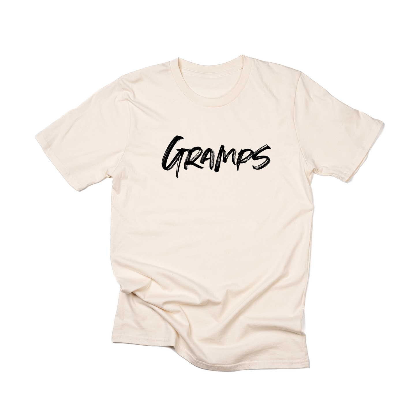 Gramps (Brushed, Black, Across Front) - Tee (Natural)