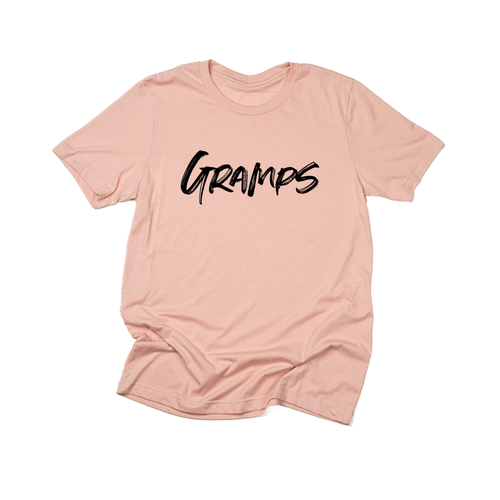 Gramps (Brushed, Black, Across Front) - Tee (Peach)