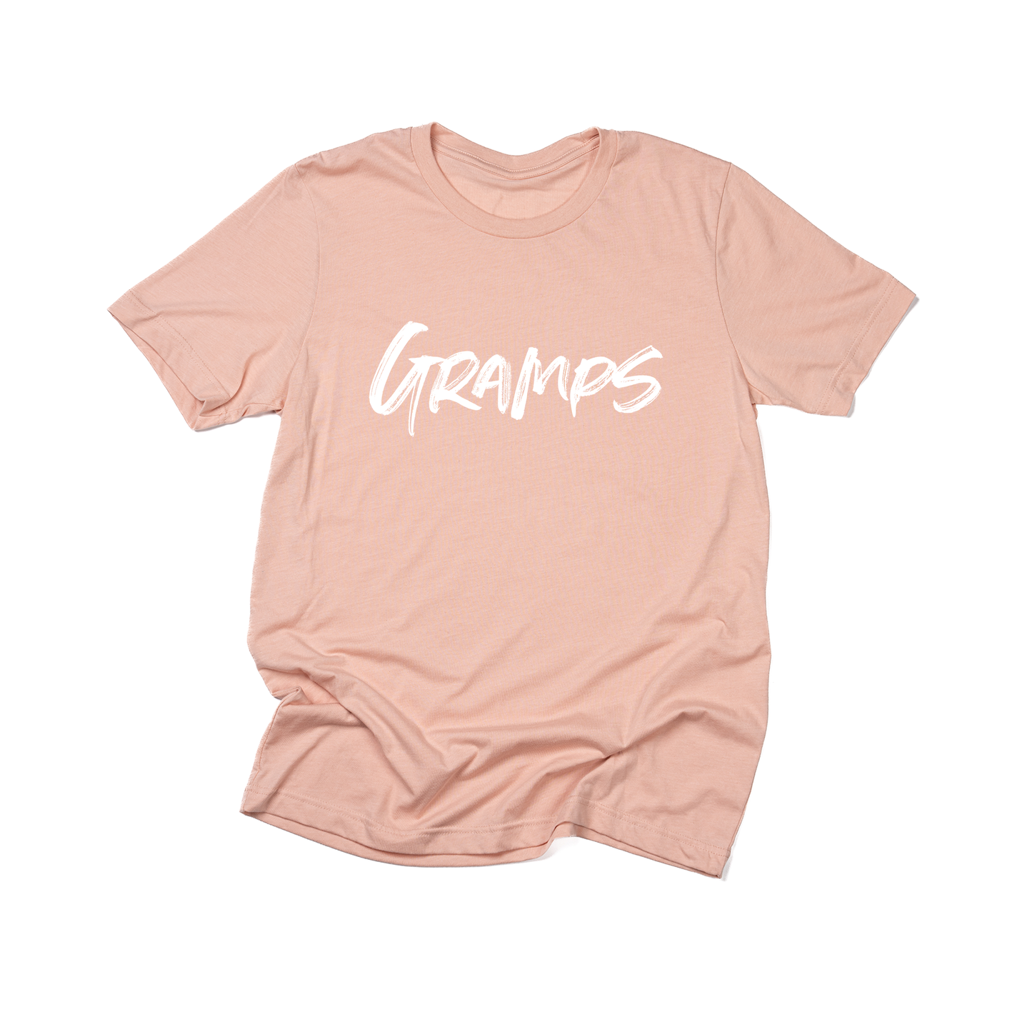 Gramps (Brushed, White, Across Front) - Tee (Peach)