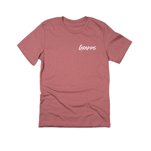 Gramps (Brushed, White, Pocket) - Tee (Mauve)