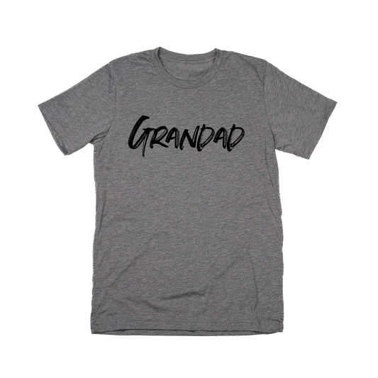 Grandad (Brushed, Black, Across Front) - Tee (Gray)