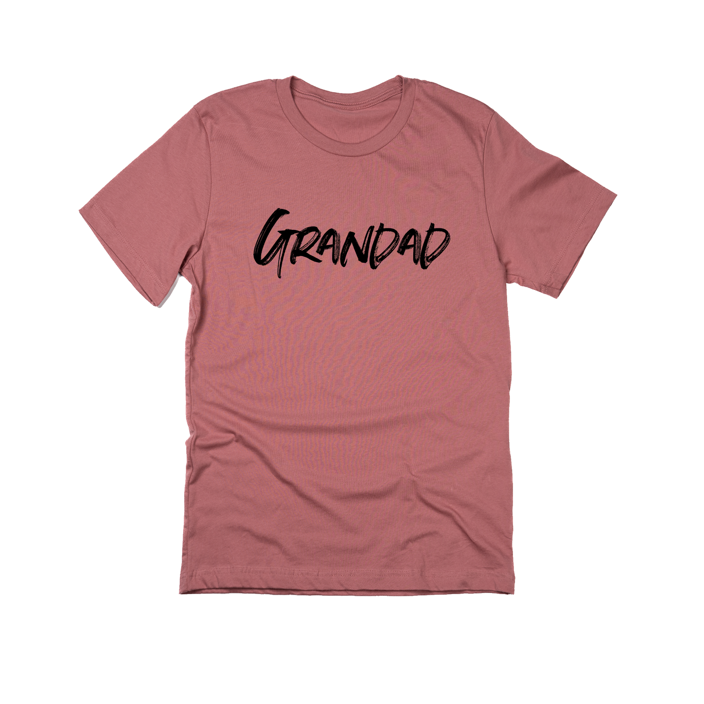 Grandad (Brushed, Black, Across Front) - Tee (Mauve)