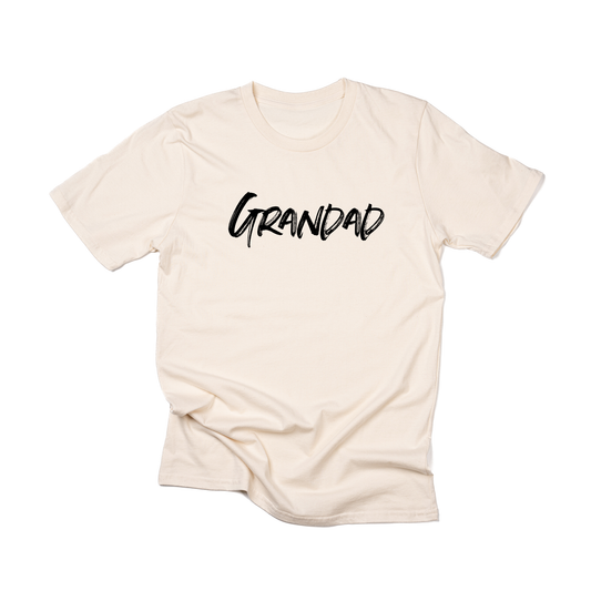 Grandad (Brushed, Black, Across Front) - Tee (Natural)